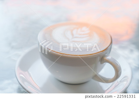 Latte Coffee art on the table Latte Coffee art on the table 22591331