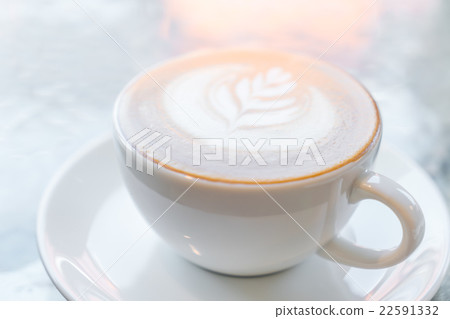 Latte Coffee art on the table Latte Coffee art on the table 22591332