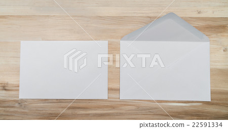Blank envelopes on wooden background Blank envelopes on wooden background 22591334