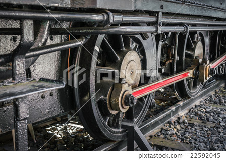 Close up of old train wheels Close up of old train wheels 22592045