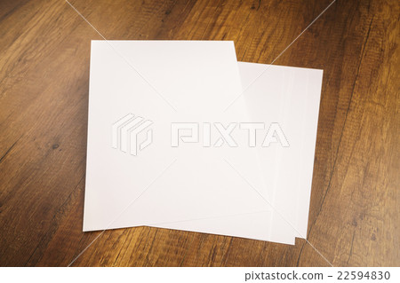 White template paper on wood texture White template paper on wood texture 22594830