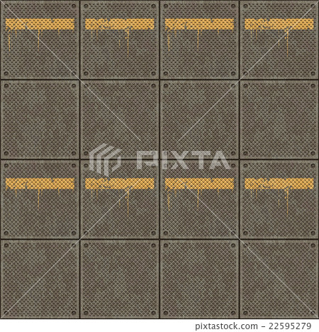 工業金屬地板紋理背景(無縫接圖,高分辨率3D CG渲染/著色插圖) 工業金屬地板紋理背景(無縫接圖,高分辨率3D CG渲染/著色插圖) 22595279