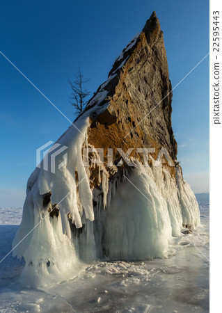 Ice covered rocks near island Lohmaty. Ice covered rocks near island Lohmaty. 22595443
