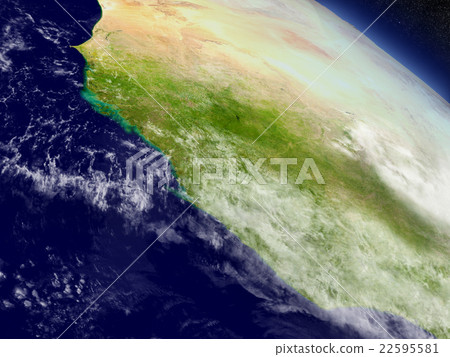 Liberia, Sierra Leone and Guinea from space 22595581