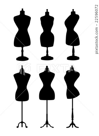 Vintage mannequins. Vector silhouettes. 22596072