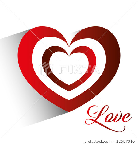 Romantic love design with red hearts - Stock Illustration [22597010 ...