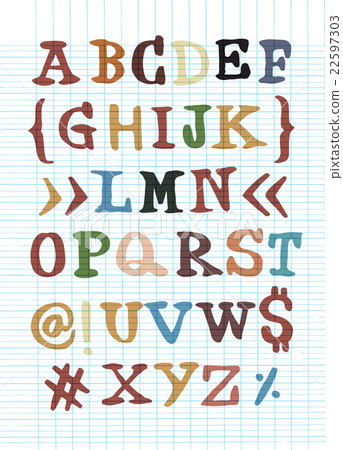Hand drawn alphabet letters - Stock Illustration [22597303] - PIXTA