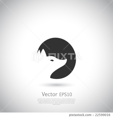 Stylized fox head icon vector 22599016