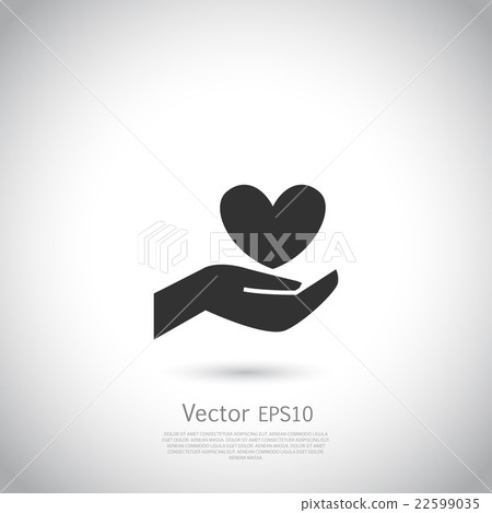 Hand holding heart symbol, sign, icon, logo 22599035
