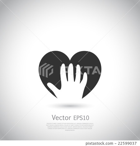 Hand holding heart symbol, sign, icon, logo 22599037