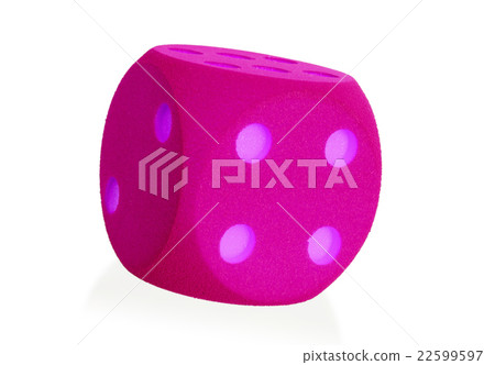 Large pink foam die isolated - 4 Large pink foam die isolated - 4 22599597