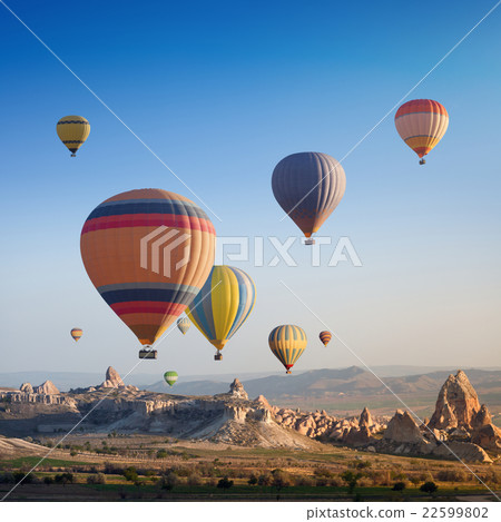 Hot flying balloon in Cappadocia Hot flying balloon in Cappadocia 22599802