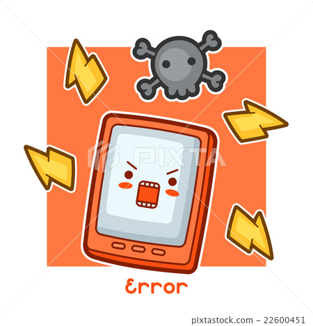 Kawaii angry tablet card. Doodles with pretty 22600451
