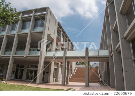 College classroom building stairs and blue sky 22600679