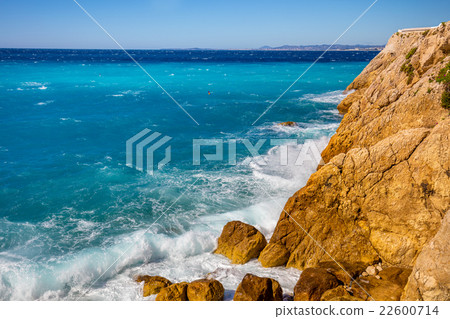Rocky seashore. Cote d'Azur. French Riviera 22600714