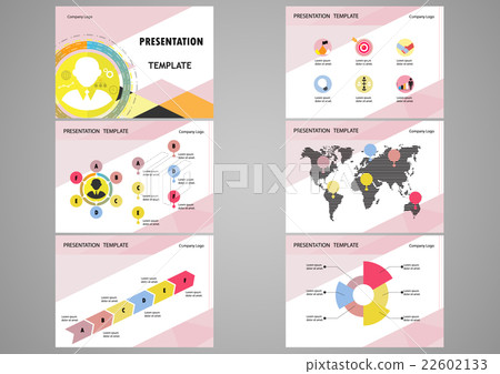 Education or business presentation template set. 22602133