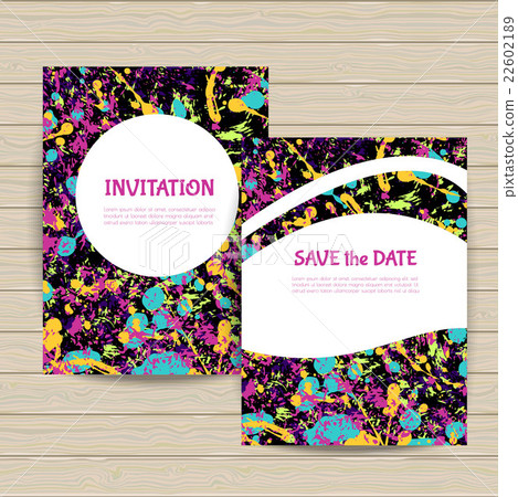 Set of cards made in abstract painting  style 22602189