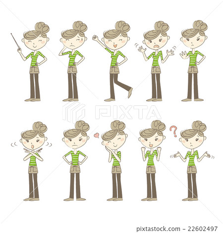 Women of various facial expressions and poses Women of various facial expressions and poses 22602497