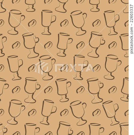 Seamless Pattern with Set Cup of Coffee Drinks and Seamless Pattern with Set Cup of Coffee Drinks and 22603337