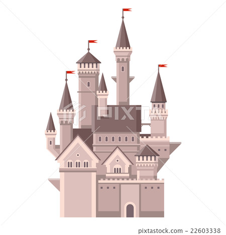 Castle. Magic Fairy Tale Building with Red Flags Castle. Magic Fairy Tale Building with Red Flags 22603338