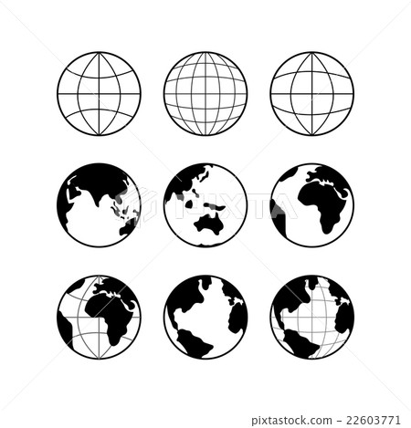 Globe Earth icons set, vector signs isolated on 22603771