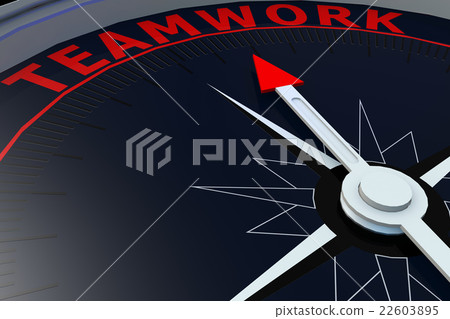 Black compass with teamwork word on it 22603895