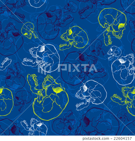 Terrible frightening seamless pattern with skull 22604157