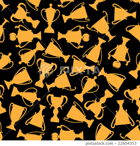 Seamless golden trophy cups pattern background Seamless golden trophy cups pattern background 22604353