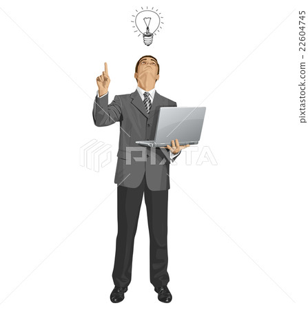 Vector Business Man Shows Something With Finger Vector Business Man Shows Something With Finger 22604745