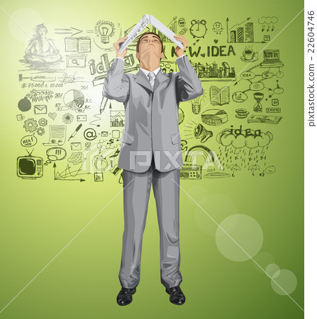 Vector Man Hides Under The Laptop Vector Man Hides Under The Laptop 22604746