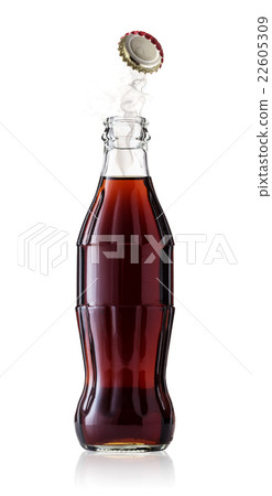 Bottle of cola with smoke under hood 22605309