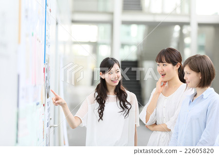 Stock Photo: College Student, job hunting, message board