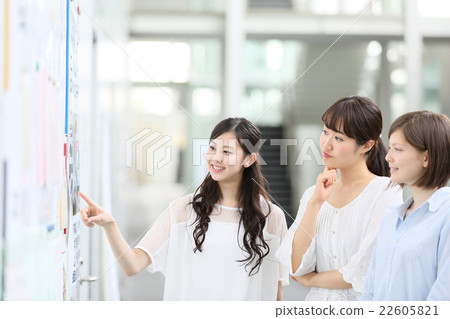 Stock Photo: College Student, job hunting, message board