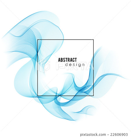 Blue abstract color wave. Vector smoke lines. Blue abstract color wave. Vector smoke lines. 22606903