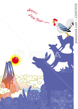 Rooster New Year's cards Bremen's music Rooster New Year's cards Bremen's music 22607039