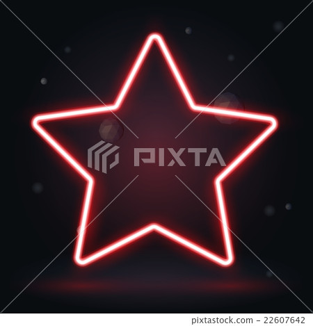 Neon red frame isolated, vector star banner - Stock Illustration ...