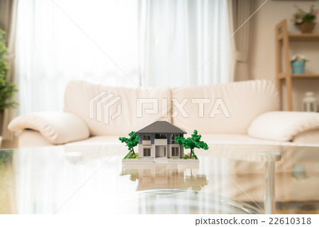 Residential model on glass table 22610318