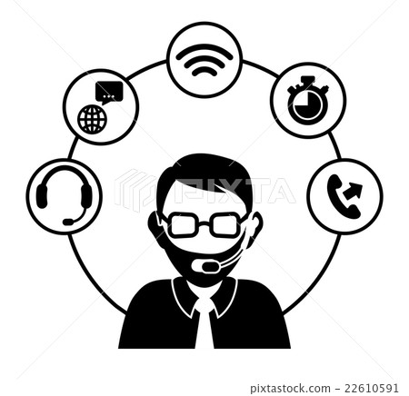 Online Support and operator design - Stock Illustration [22610591] - PIXTA