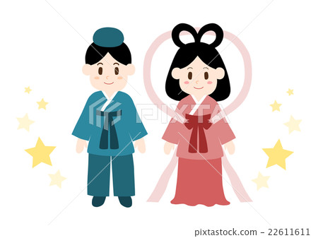 Tanabata Weaving princess and Hikoboshi illustration Tanabata Weaving princess and Hikoboshi illustration 22611611