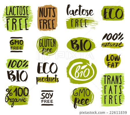Organic food tags, elements and logo 22611839