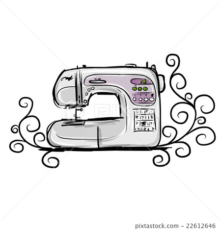 Sewing machine modern, tro sketch for your design 22612646