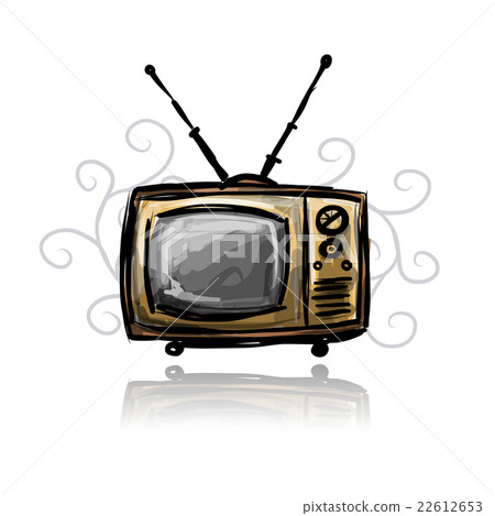 Retro tv, sketch for your design Retro tv, sketch for your design 22612653