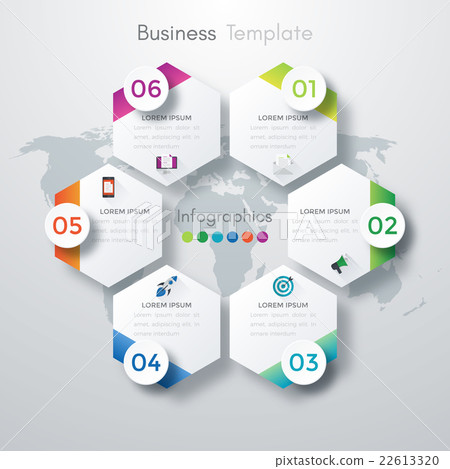 Vector illustration infographics six options. Vector illustration infographics six options. 22613320