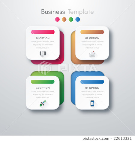 Vector illustration of four square infographics Vector illustration of four square infographics 22613321