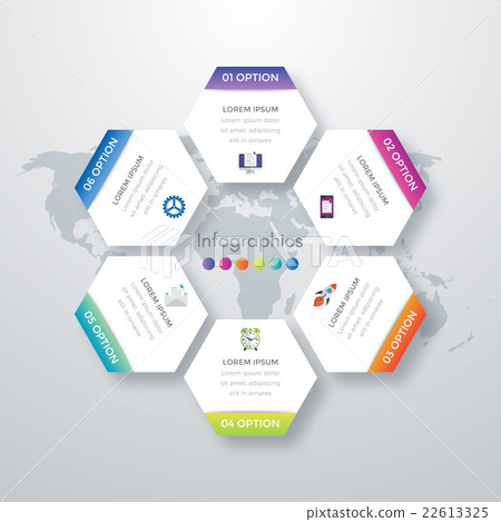 Vector illustration infographics six options. Vector illustration infographics six options. 22613325
