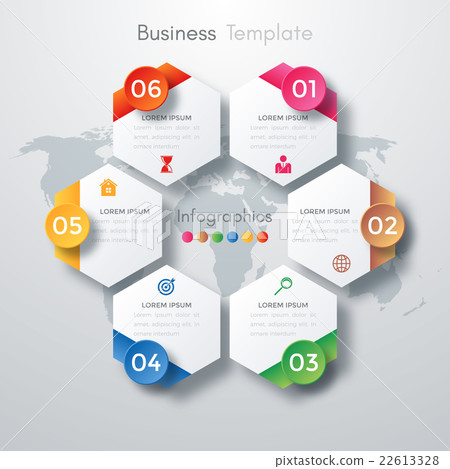 Vector illustration infographics six options. Vector illustration infographics six options. 22613328