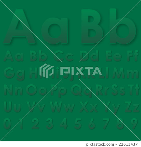 Alphabet letters on a green background Alphabet letters on a green background 22613437