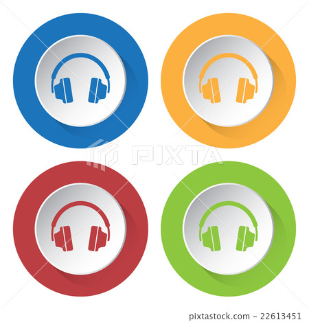 set of four icons - headphones set of four icons - headphones 22613451