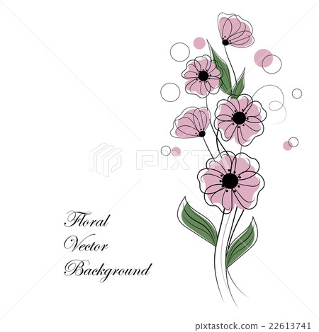 Abstract bouquet of pink flowers - Stock Illustration [22613741] - PIXTA