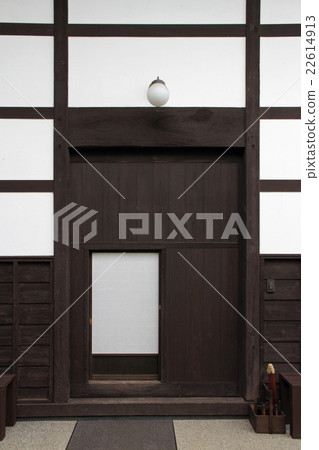 A Japanese-style building with a sliding door A Japanese-style building with a sliding door 22614913